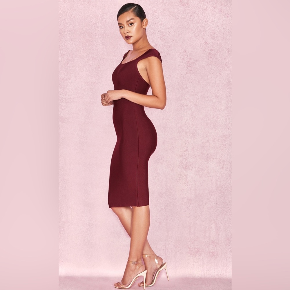 House of CB | ‘Anelle’ Wine Bandage Dress | S | Wine - Picture 4 of 10